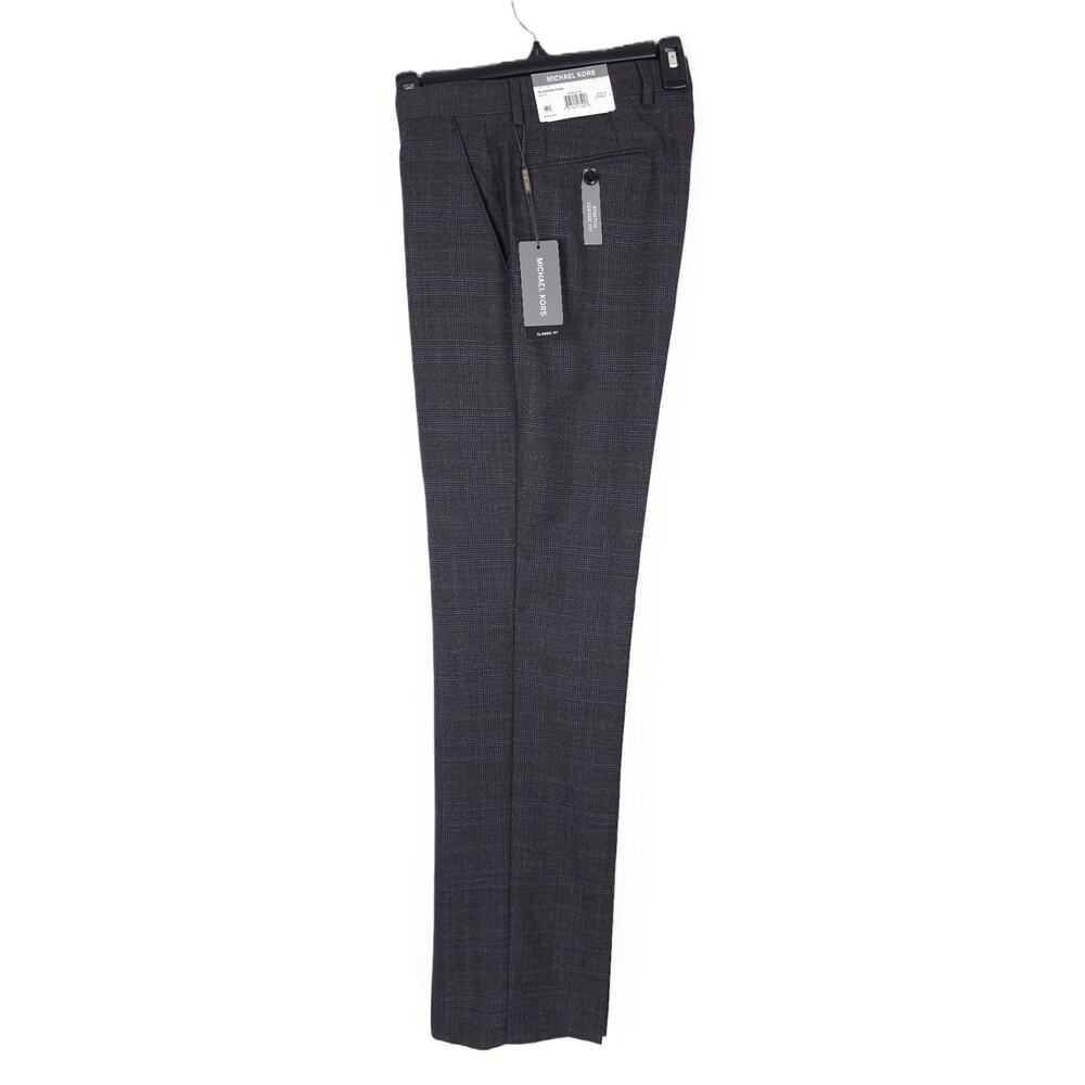 Michael Kors Mens Classic Fit Dress Pants 42x30 Brown Blue Plaid Wool Blend NWT - Picture 4 of 6